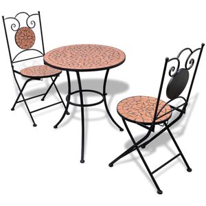 BEST HOME❤ NEU Garten-Sitzgruppe Funktions - 3-tlg. Bistro-Set Keramik Terrakotta,mit eleganter Landhausstil,Terassenmöbel
