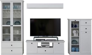 trendteam Wohnen Wohnwand BrandsonBaxter Weiß Nachbildung 331 x 196 x 41 cm