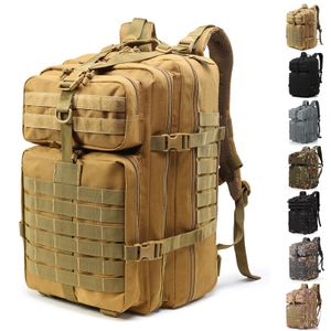 （Khaki） Wasserdicht Militärrucksack Taktischer Rucksack 45L Militär Kampfrucksack Armee Rucksack MOLLE Assault Pack Taktischer für Outdoor Wandern Camping Trekking Angeln Jagd