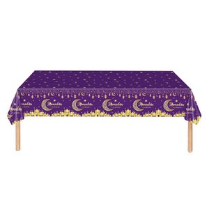 Eid mubarak pe Tischdecke Ramadan Dekoration für zu Hause islamische muslimische Party liefert Tischdecke eid al adha Geschenke, lila, 137cm, rechteck