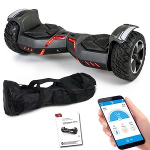 SUV Hoverboard 8,5 Zoll 800W Ares 8.5 - GPX-04 mit App Funktion, Bluetooth Lautsprecher, Kinder Sicherheitsmodus, Elektro Self Balance Board E-Scooter Hover Scooter - Carbon