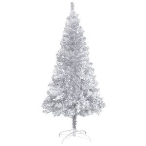 vidaXL Künstlicher Weihnachtsbaum mit Ständer Silber 150 cm PET