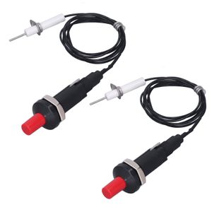 2-teiliges Piezo-Zünder-Set mit Druckknopf und Zündnadelkabel (1 Meter) – Piezoelektrische Zündung für Kamin, Ofen, Heizung, Küche