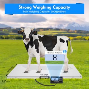 Veterinärwaage LCD Digitale Paketwaage 103*53cm Tierwaage Plattformwaage 300KG