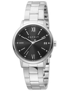 Esprit ES1L181M0085 Kaya Ladies Silver Black Uhr Damenuhr Datum silber