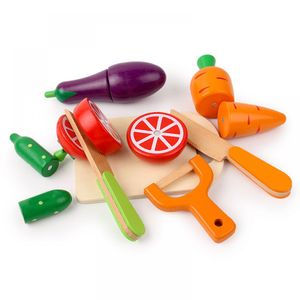 Kinder Holzspielzeug Essen Küche Spiel Essen Schneiden Obst und Gemüse Set für Rollenspiele Lernspielzeug Geschenk für Kinder 3+,Gemüse