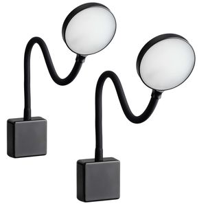SEBSON 2x LED Steckdosenlampe dimmbar schwarz, Steckerlampe 4W flexibel Leselampe Leuchte