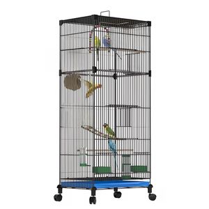 Vogelkäfige, Vogelkäfig, 90cm Voliere, Vogelhaus mit Rollen, Nagerkäfig mit Schmutzwanneneinsatz und Vogelspielzeuge, Vogelvoliere, Wellensittichkäfig Vogelkäfige, Vogelkäfig, 90cm Voliere, Vogelhaus mit Rollen, Nagerkäfig mit Schmutzwanneneinsatz und Vogelspielzeuge, Vogelvoliere, Wellensittichkäfig