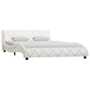 BLACK FRIDAY WOCHEBettrahmen - Bett mit Lattenrost - Weiß Kunstleder 140x200 cm DE1980655