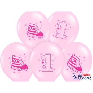 10 Luftballons 1. Geburtstag rosa 30cm