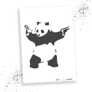 LaserCad Schablonen BANKSY Streetart  (B26, Panda, DIN A2) Stencil für Graffiti, Airbrush, Deko