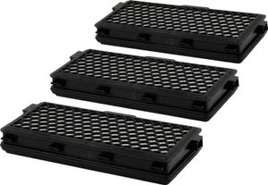 McFilter | 3x HEPA-Filter Filter geeignet für Miele S8340 EcoLine PowerLine S8, S8360, passgenau, schwarz, Alternative zu SF-AH 50
