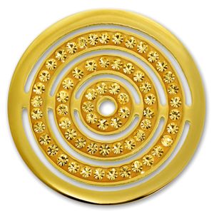 Amello Coins rose 30 mm Zirkonia Edelstahl vergoldet Coin Kreise Damen ESC534YY