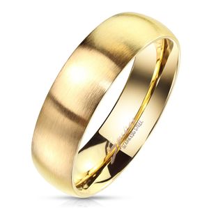 viva adorno Gr.70 (22,3mm Ø) Damen & Herren Edelstahl Ring Partnerring Verlobungsring matt poliert gold RS56