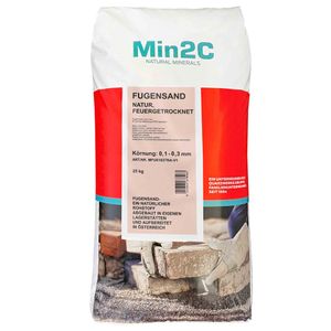 AG-heute Min2C Fugensand 25kg Quarzsand Premium 0.1-0.3mm extrem fein zum Einkehren in Pflastersteine Natur