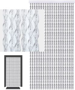Defacto Türvorhang Fadenvorhang Flauschvorhang 100x200 cm CHRISTALL PVC Vorhang PVC Streifen Glitzer Glanz 100% Italien