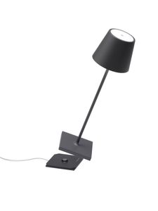 Zafferano Poldina Pro Tischlampe - Aufladbare LED Außenlampe - 38 cm - Grau