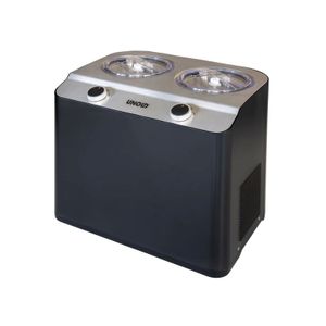 Unold 48835 Eismaschine Doppio mit Kompressor, Eismaschine Selbstkühlend Frozen Joghurtmaschine mit 2,4 Liter Eiscreme Volume Schwarz
