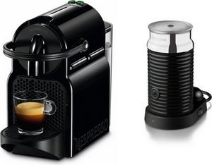 Delonghi EN 80.BAE Inissia+ MILK Black Nespresso Pad/Kapselmaschine, Edelstahl, Milchaufschäumer