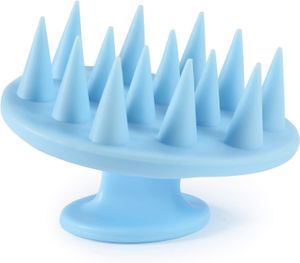 FNCF Kopfhaut Massage Bürste, Silikon Haarbürste für Shampoo und Kopfmassage, Peeling und Schuppen, Fördert das Haarwachstum (Blau)