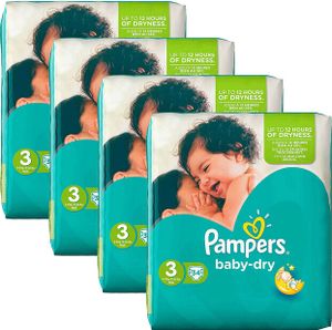 Pampers Active Baby-Dry Größe 3 - Set mit 4×34 Windeln
