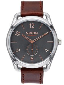 Nixon A465 2064 C45 Leather Grey/Rose Gold Herrenuhr