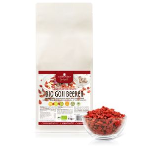 GOLDEN PEANUT Gourmet Goji Beeren Bio 1 kg - sonnengetrocknet, frische Ernte, weich, ungeschwefelt, SUPERIOR Rohkostqualität