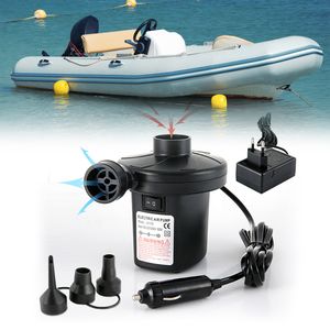 Luftpumpe, elektrisch Inflator mit 3 Luftdüsen und Autostecker, für Schlauchboot und Luftmatratze, tragbar