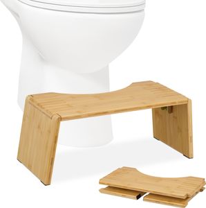 relaxdays Skládací bambusová toaletní stolička