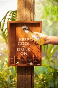 Trinkspiel 'Keep Cool' Partyknaller Spiel, lustig, Holzkasten, Flaschenöffner