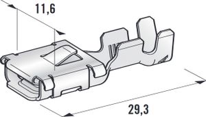 Flachsteckhülse | MTA POWER F950 | mit Rastnase | 9,5mm | 6-8mm²