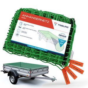 TRIBURG Anhängernetz mit Eckmarkierungen 2x3 m Ladungssicherung I Transportnetz I Anhängerzubehör