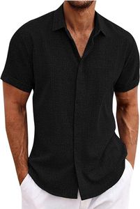 Business-Leinenhemd für Herren – kurze Ärmel, bügelleicht, perfekt für den Sommer-Casual-Look