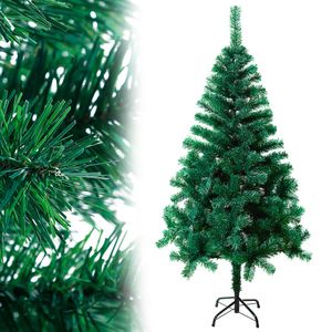 YARDIN Vánoční stromek z umělého PVC Vánoční stromek nehořlavý s rychlým skládacím systémem, včetně stojanu - zelený PVC 150 cm