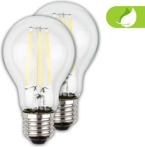 Briloner 2er Set Filament LED Lampe Base E27 A60 Warmweiß 4W EEK A Leuchtmittel
