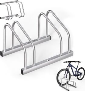 Stojan na 2 bicykle BIKE, 48x32x27cm, strieborná Stojan na 2 bicykle BIKE, 48x32x27cm, strieborná