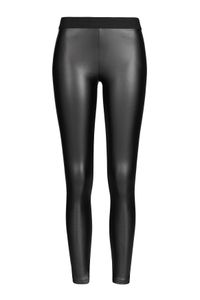 Damen Leggings Leder Optik Stretch Hose Treggings Übergröße Plus Size, Farben:Schwarz-2, Größe:3XL-4XL