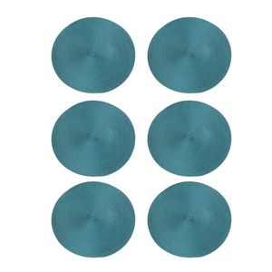 Platzsets Runde-Form Crossweave Woven Tischset Set von 6 (Rund),Farbe:Grn