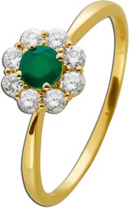 Edelsteinring Gelbgold 585 1 Smaragd 8 Diamanten 17