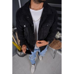 Megaman Jeans HJ-5549 Cordjacke Herren Jacke Übergangsjacke Cord Hemdjacke Übergangsjacke Schwarz 2XL