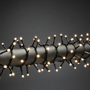 Konstsmide Micro LED Compactlights, gefrostet, 1000 warm weiße Dioden, 30V, Außen (IP44), schwarzes Kabel - 3870-130