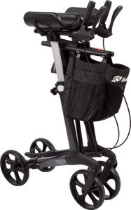 FabaCare Arthritis Rollator Tiger mit Einhandbremse, Unterarmrollator, gepolsterte Armauflagen, höhenverstellbarer Arthritsrollator, bis 150 kg, Anthrazit
