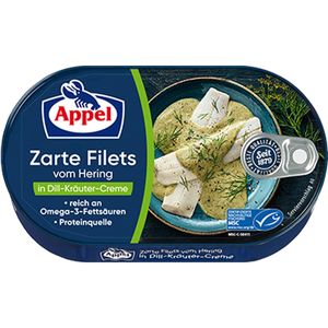 Appel Feinkost Hering zarte Filets in Dill Kräuter Creme 200g