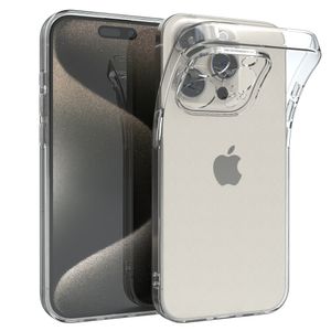 EAZY CASE - transparente Hülle kompatibel mit iPhone 15 Pro - dünne Handyhülle für iPhone 15 Pro Hülle Silikon stoßfeste Schutzhülle mit Fallschutz passgenaues Phone Case in Klar / Durchsichtig