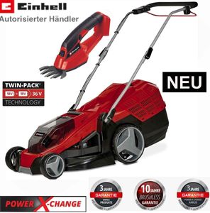 Einhell Rasenmäher GE-CM 36/43 Li M 36V (2x18V ) 43 cm + Grasschere ohne Akku