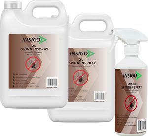 INSIGO 2x2L + 500ml Anti Spinnenspray Spinnenmittel Spinnenabwehr gegen Spinnen-Bekämpfung Spinnen vertreiben Schutz Zecken Ungeziefer