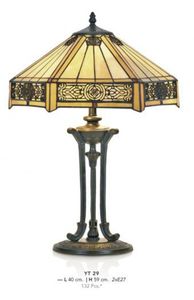 Casa Padrino Tiffany Tischleuchte Durchmesser 40cm, Höhe 59cm Mod11 Mosaik Leuchte Lampe Hockerleuchte Art Deco Jugendstil