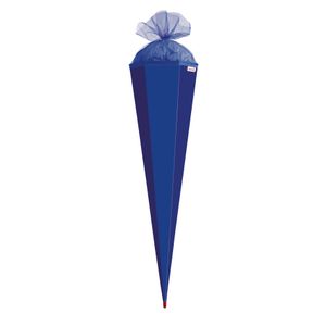 XXL-Bastelschultüte 100 cm ultramarinblau sechseckig - extra stabil durch Rot(h)-Spitze mit Tüll-Verschluss