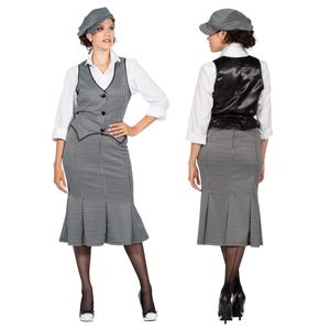 20er-Jahre-Damen-Kostüm Grau 44