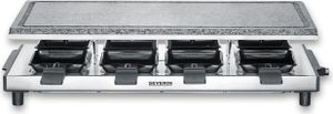 Raclette Naturgrillstein SEVERIN RG 2374 inkl. 8 Raclette-Pfännchen 1700 W RG 2374 aus Edelstahl, schwarzsilber Raclette Raclette Mit Antihaftbeschichteter Grillplatte Raclette Grill Tischgrill